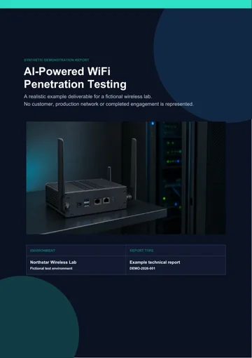 Cover of the clearly labelled synthetic wireless assessment demonstration report